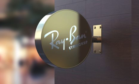 Free Round Sign Mockup