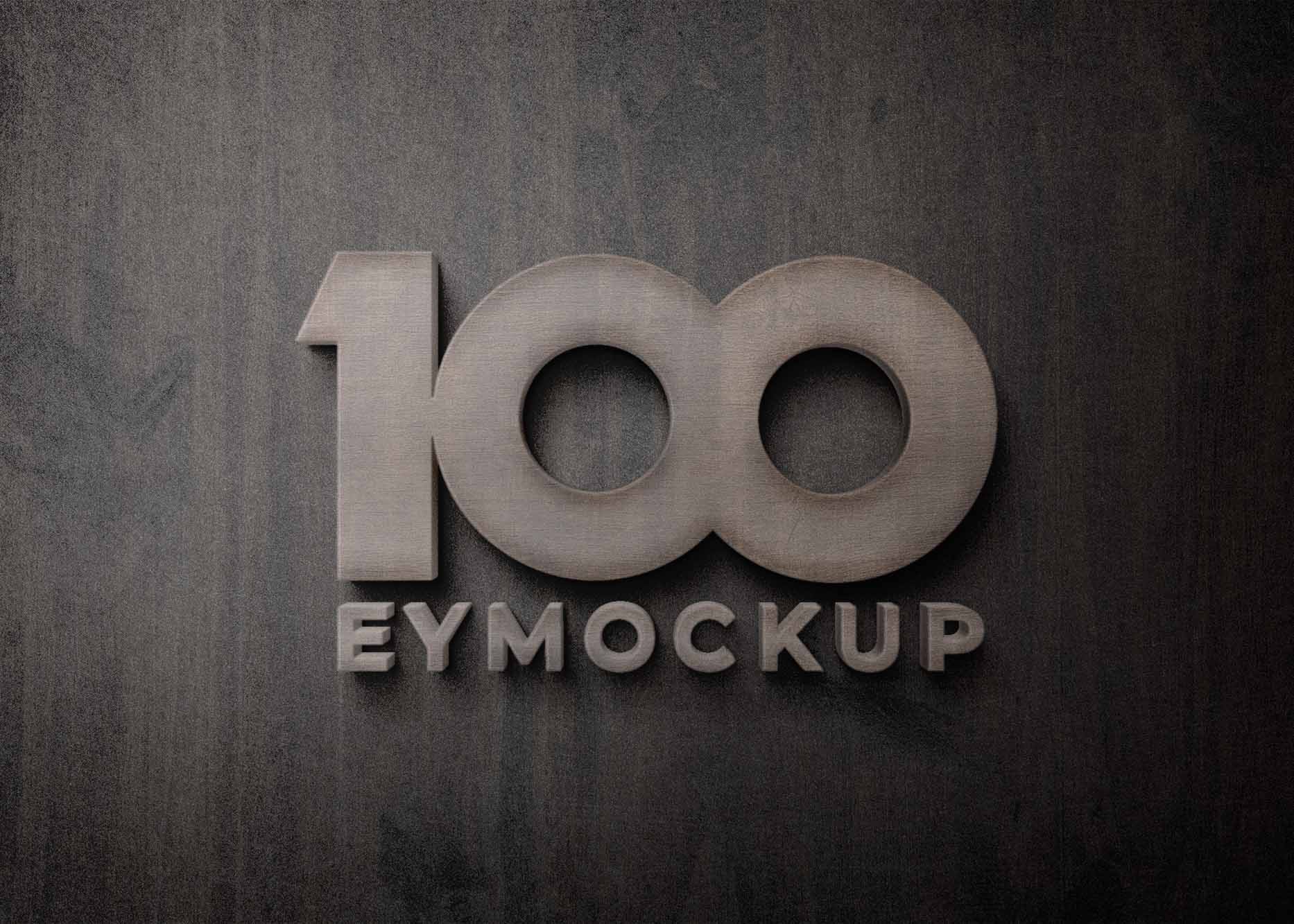 3D Logo Signage Wall Mock-Up