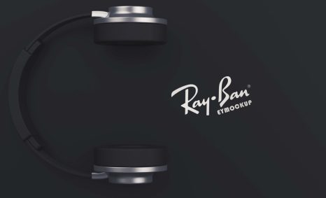 Stylish Black Headphone Mockup Design 14 Black Headphone Branding Mockup