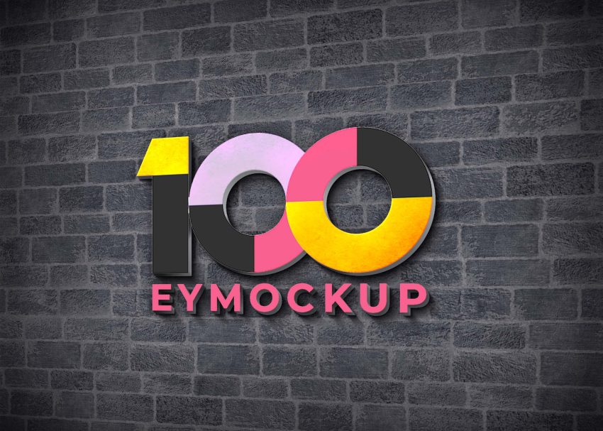 Free PSD Mockups 6 Free 3D Office Wall Sign Logo Mockup