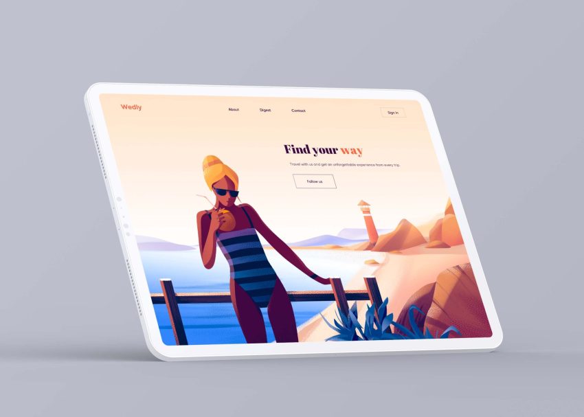 Free Clay iPad Pro PSD Mockup