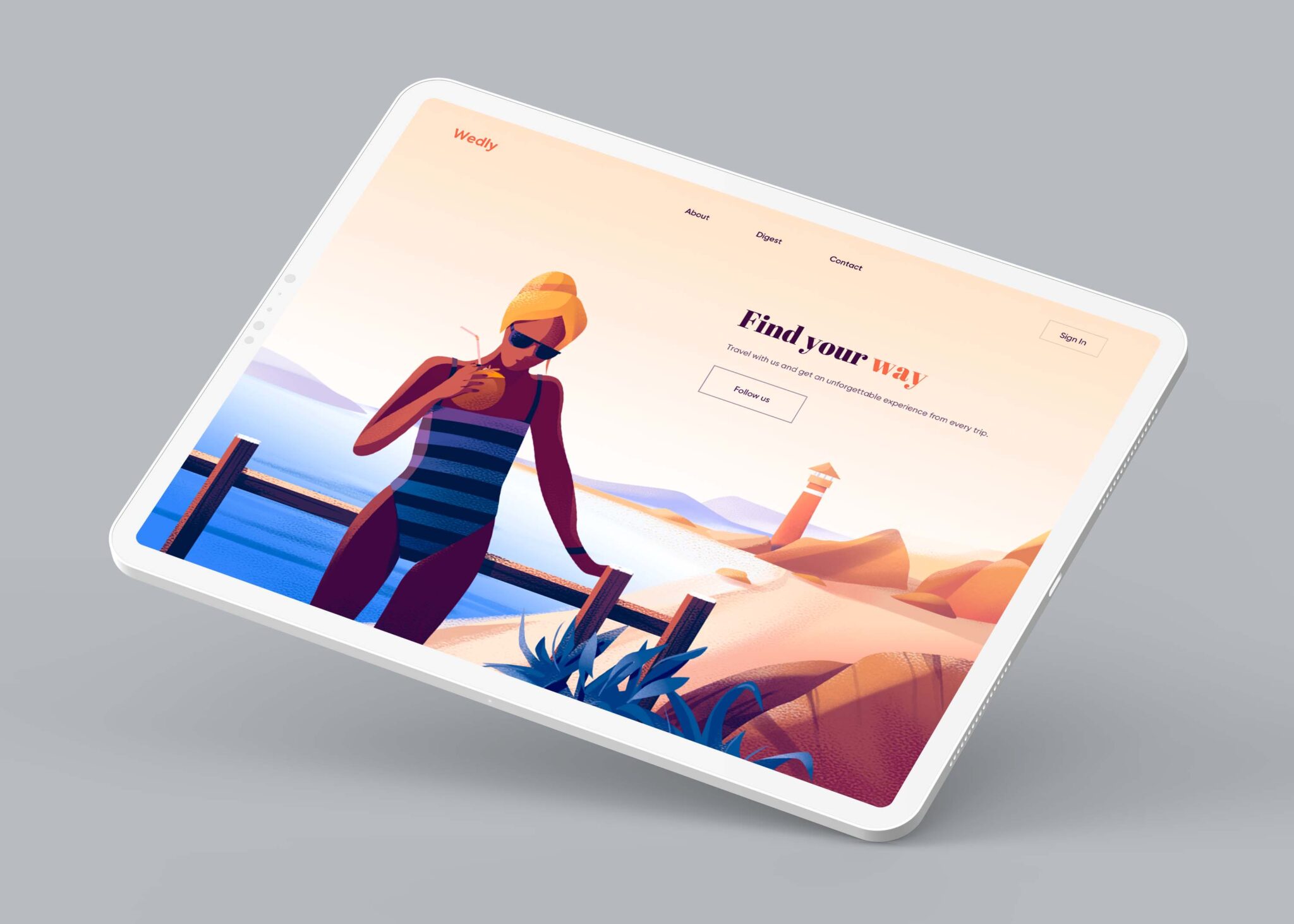 Free Floating iPad Pro Mockup