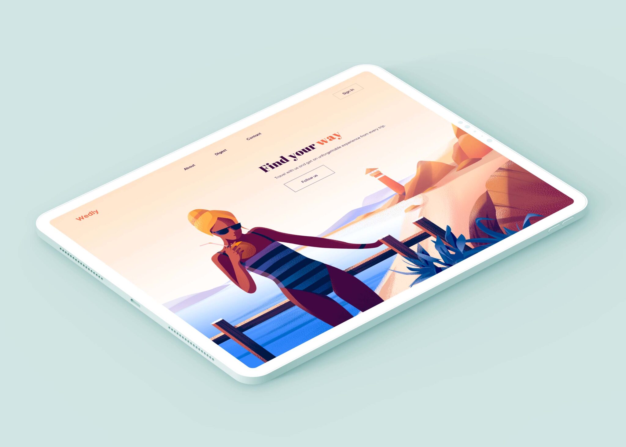 Download Free Isometric iPad Mockup 2 Free Isometric view ipad Mockup