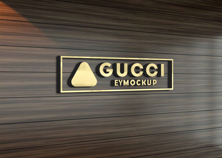 Free PSD Mockups 1 Free Shine Wood Wall 3D Logo PSD Mockup
