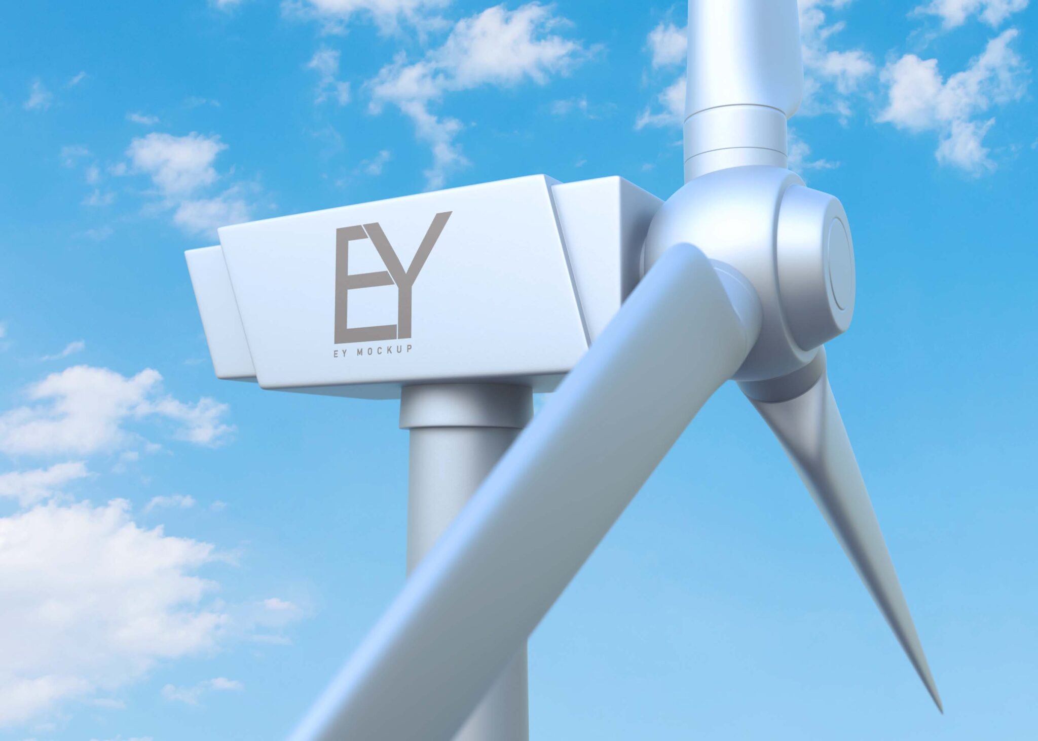 Free Wind Turbine PSD Mockup