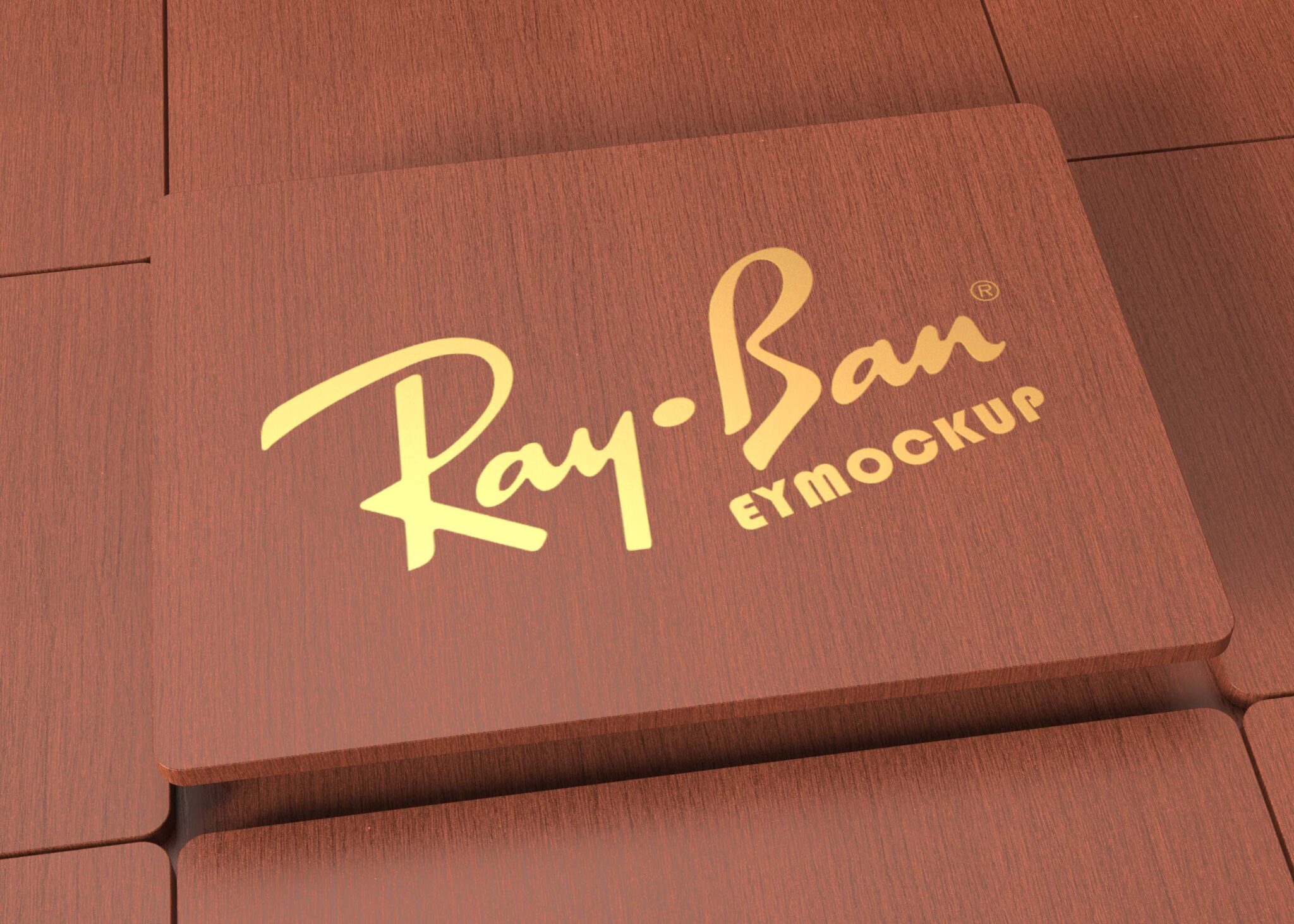 Gold Plate Debossed Logo Mockup