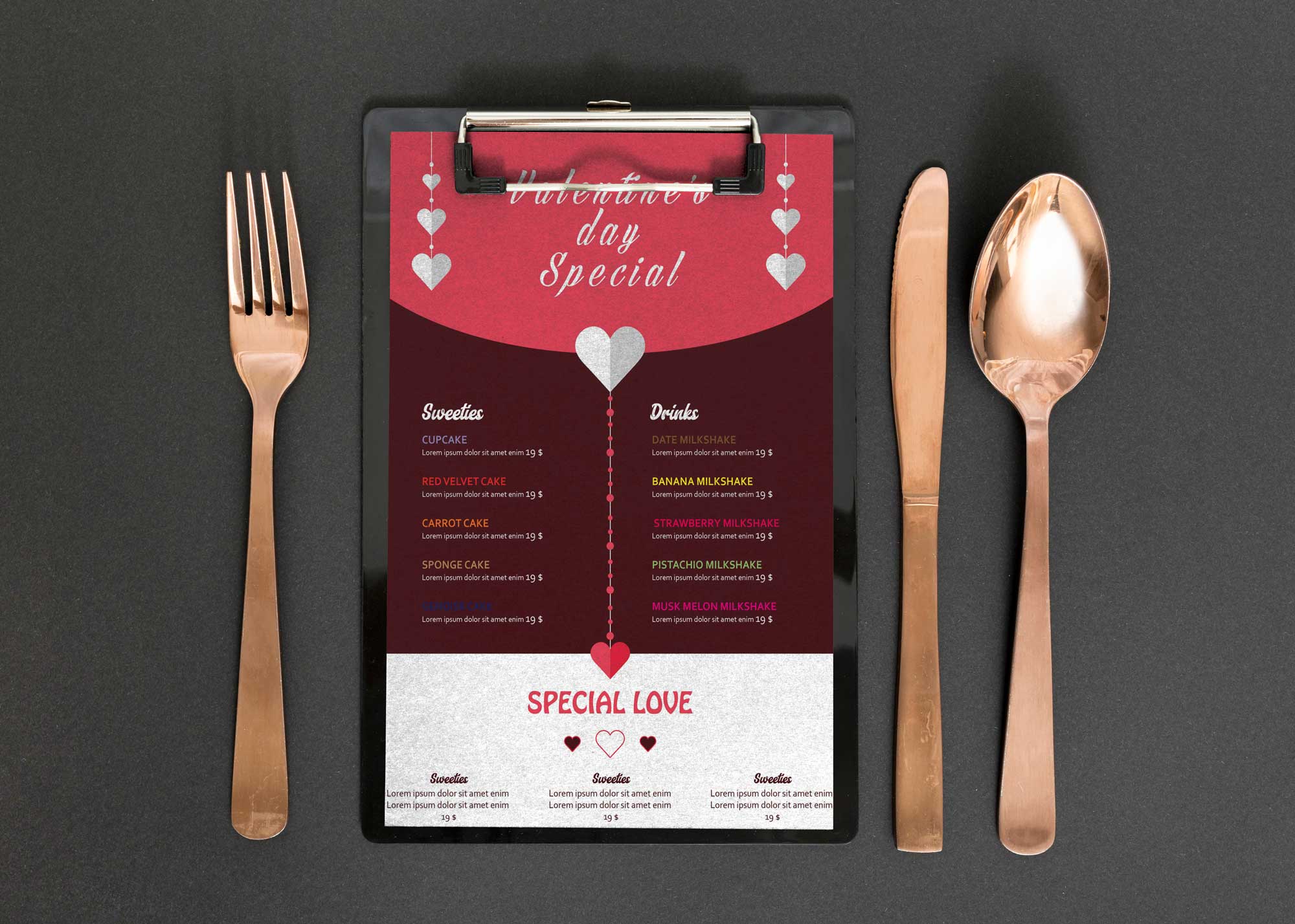 Italian Valentino Restaurant Menu Design Template 1