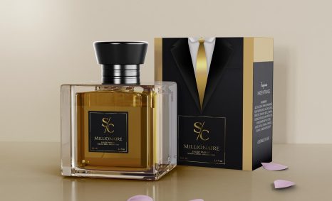 Unique Rose Perfume Bottle Packaging Mockup