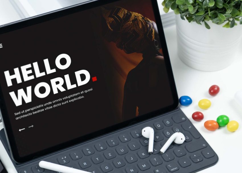 Free PSD Mockups 3 Free Apple ipad Pro Earbuds Mockup
