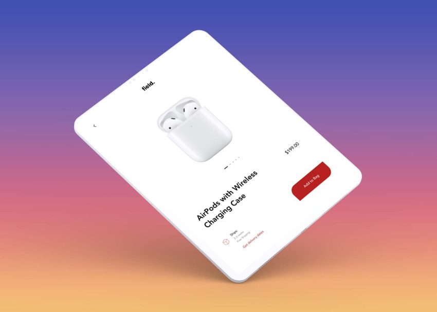 Free Hovering iPad Pro Clay Mockup