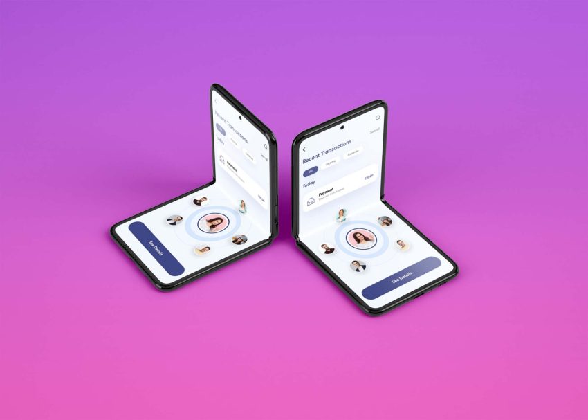 Free PSD Mockups 4 Free Samsung Teases Foldable Phone Mockup