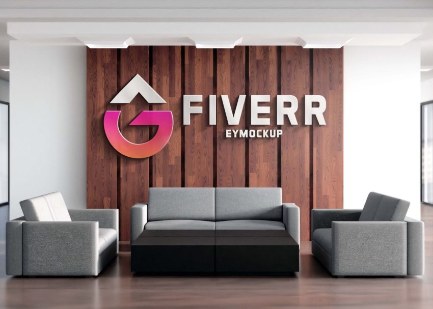 Free PSD Mockups 1 office interior wall Mockup