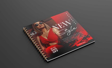 Shot Square Binded Brochure Mockup 2