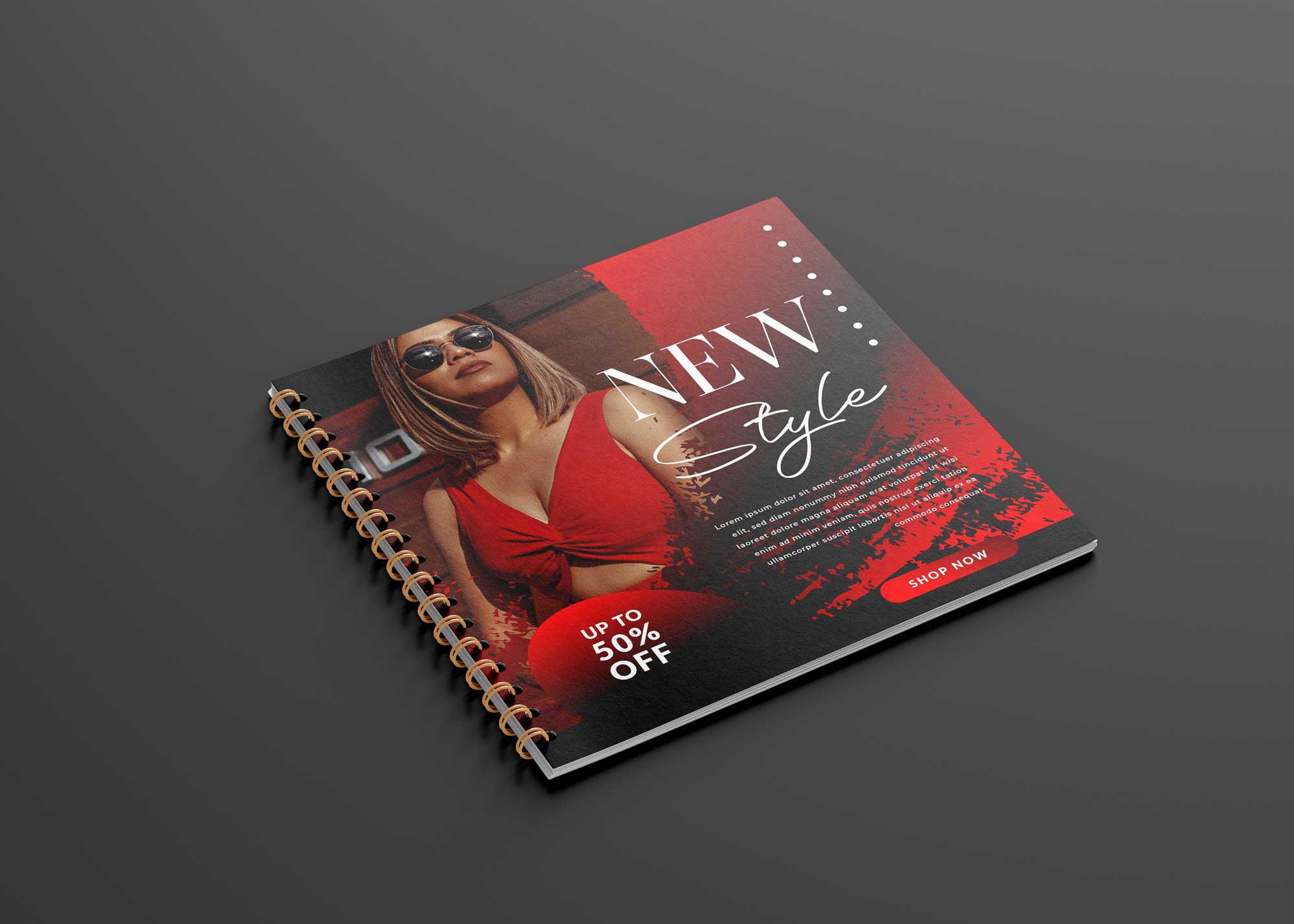 Shot Square Binded Brochure Mockup 2