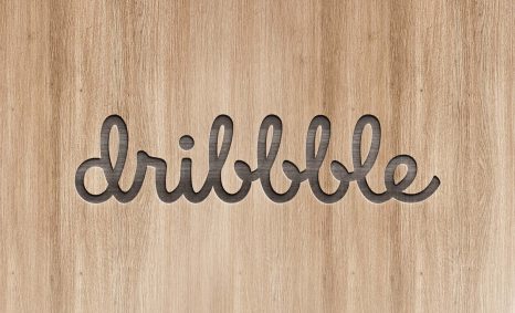 Dribbble Wood Cut Logo Mockup