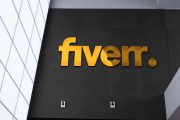Fiverr Wall Golden Logo Mockup