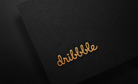 Dribbble Black Gold Logo Mockup