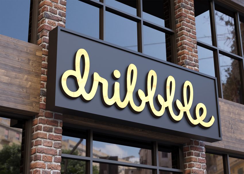 Free PSD Mockups 3 Dribbble Shop Logo Mockup