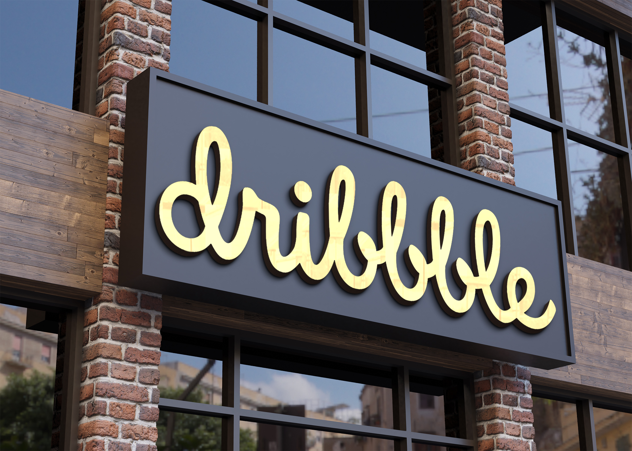 Dribbble Shop Logo Mockup