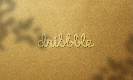 Dribbble Gold Embross Logo Mockup