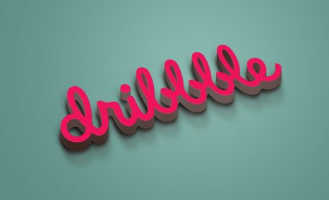 Dribbble Online 3D Logo Mockup