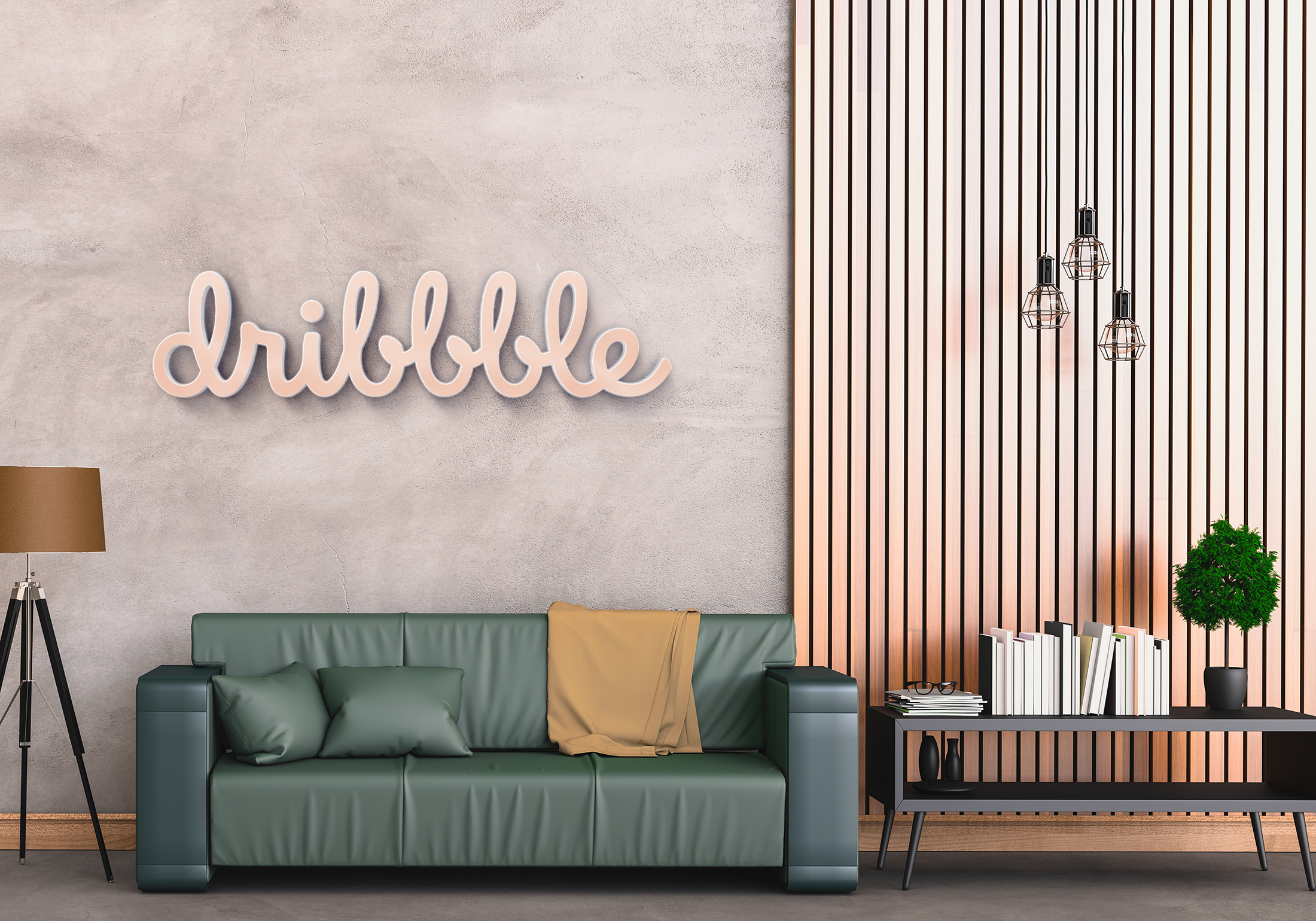 Dribbble Premium Interior Logo mockup