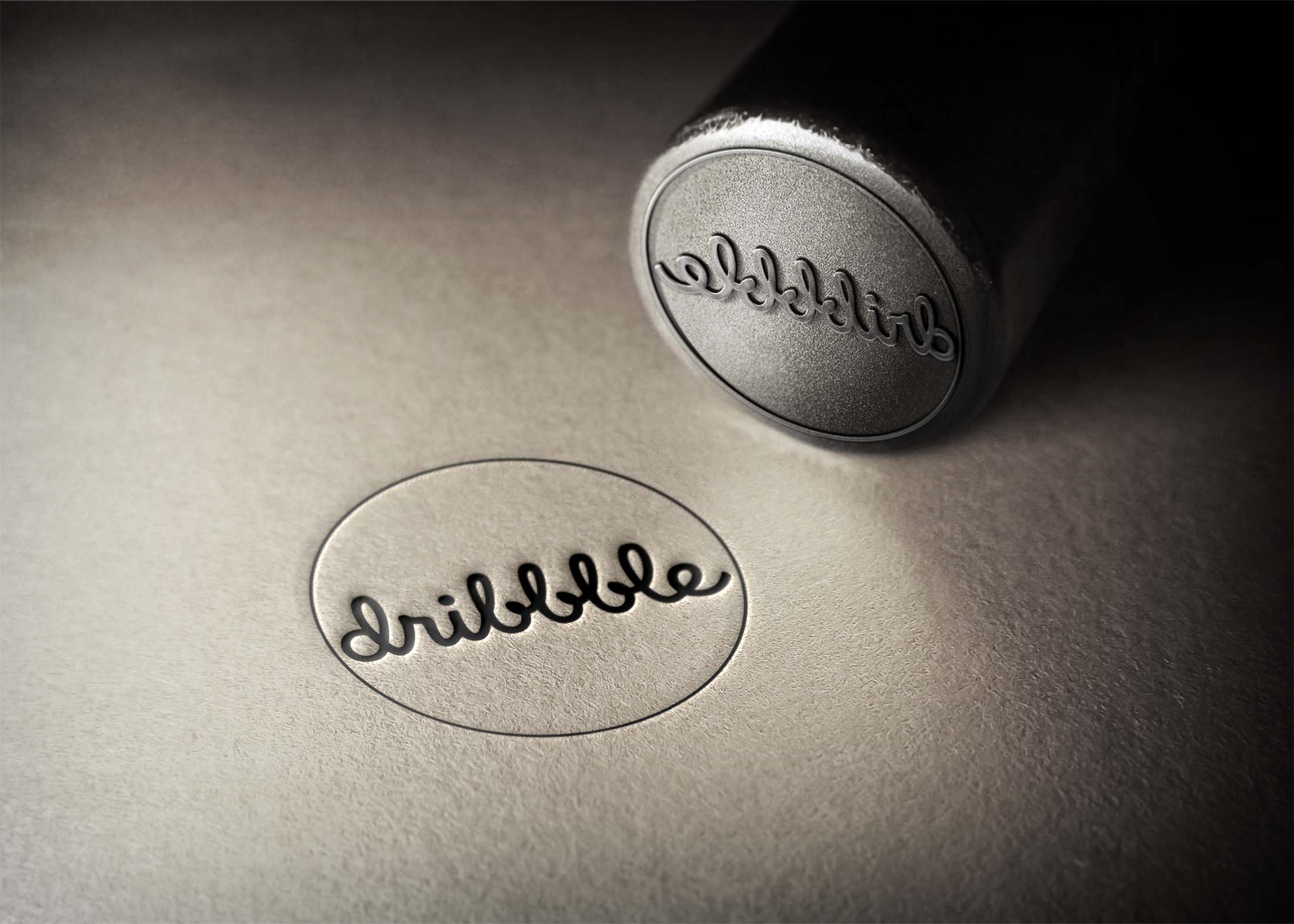 Dribbble Round Stamp Logo Mockup