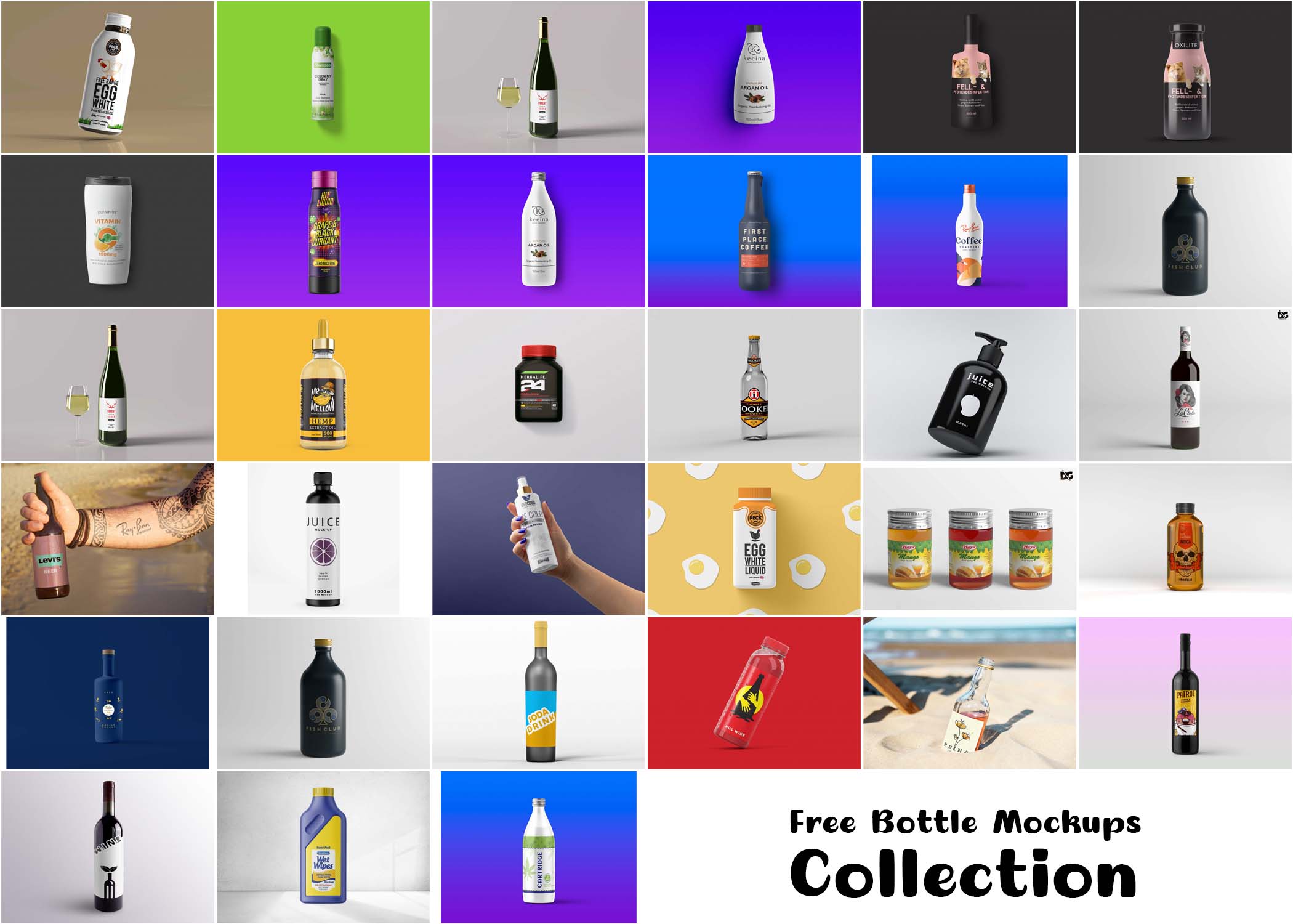 Free Bottle Mockups Collection