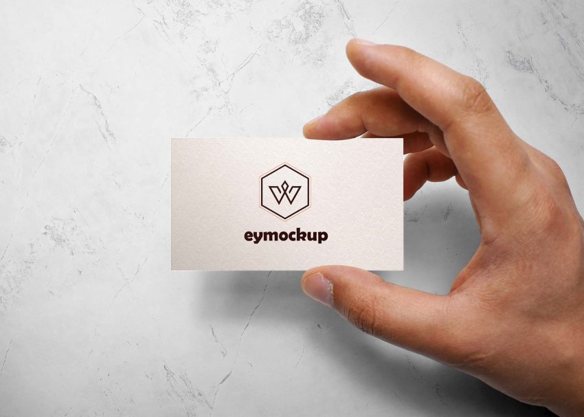 Free Business Card Mockup With Hand