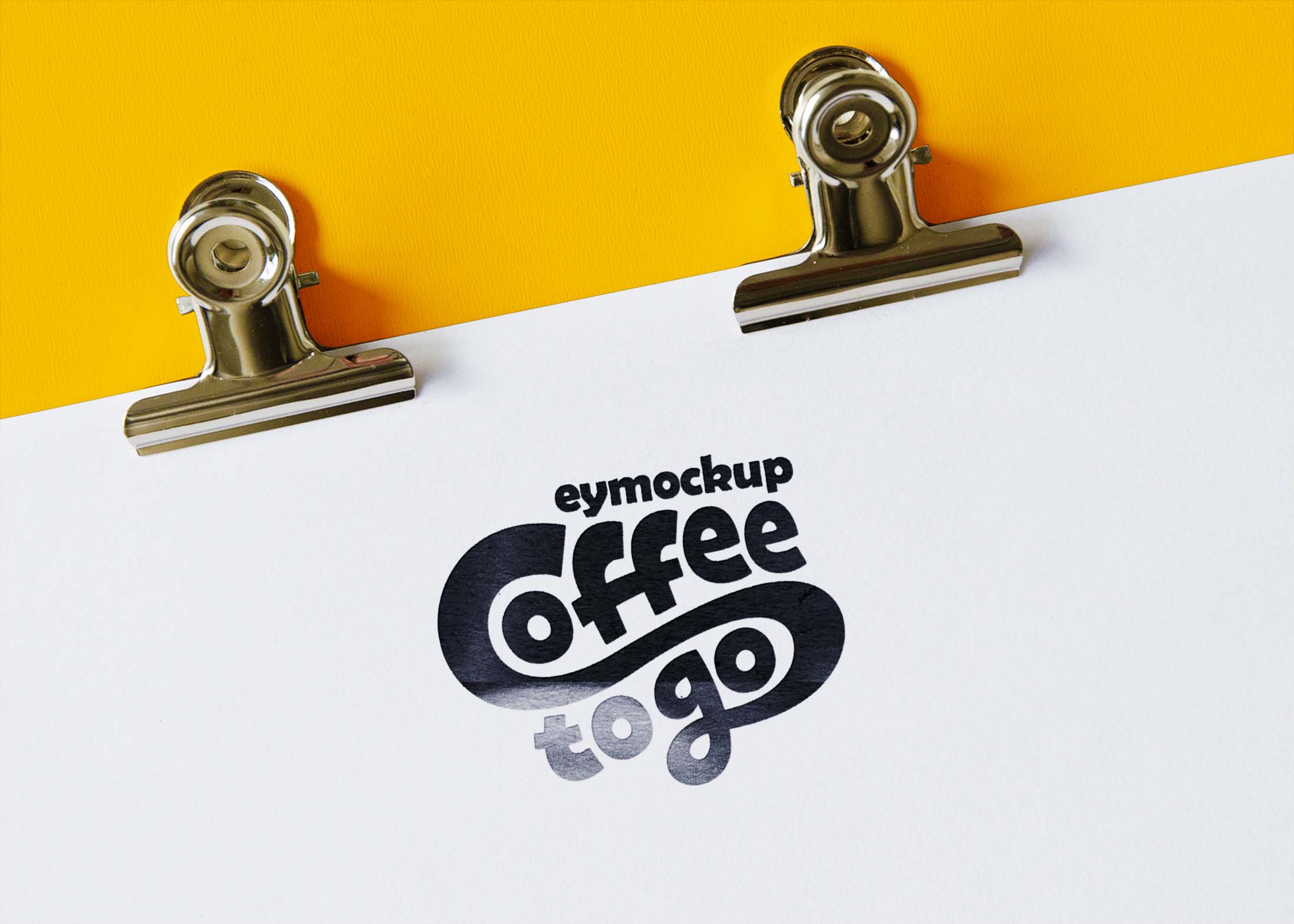 Free Clip Letter Pressed Logo Mockup