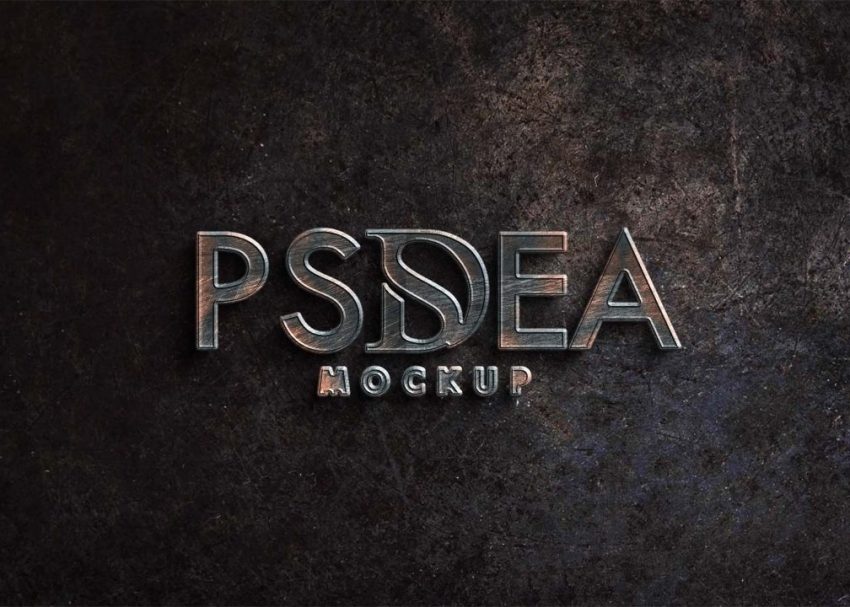 Dark Metal 3D Logo Mockup