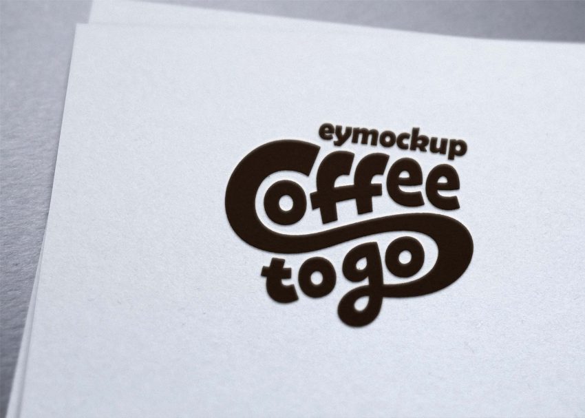 Free Embossed PSD Paper Logo Mockup