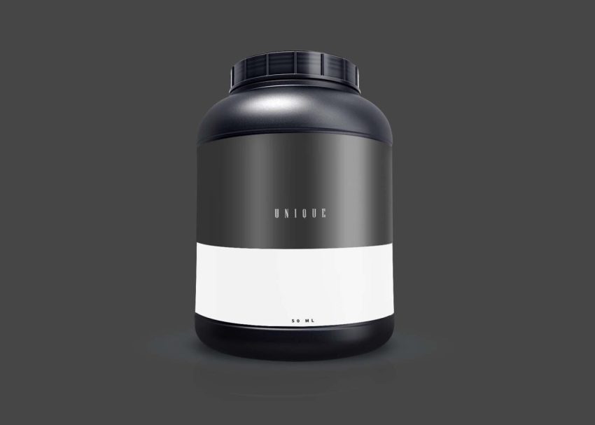 Free Sports Supplement Bottle Mockup