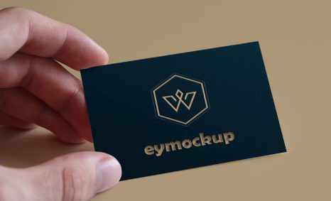 Free Hand Business Card Mockup