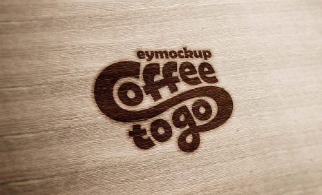 Free Laser Burn Wood Logo Mockup