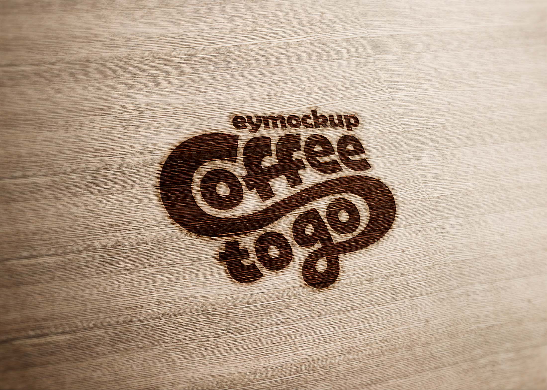 Free Laser Burn Wood Logo Mockup