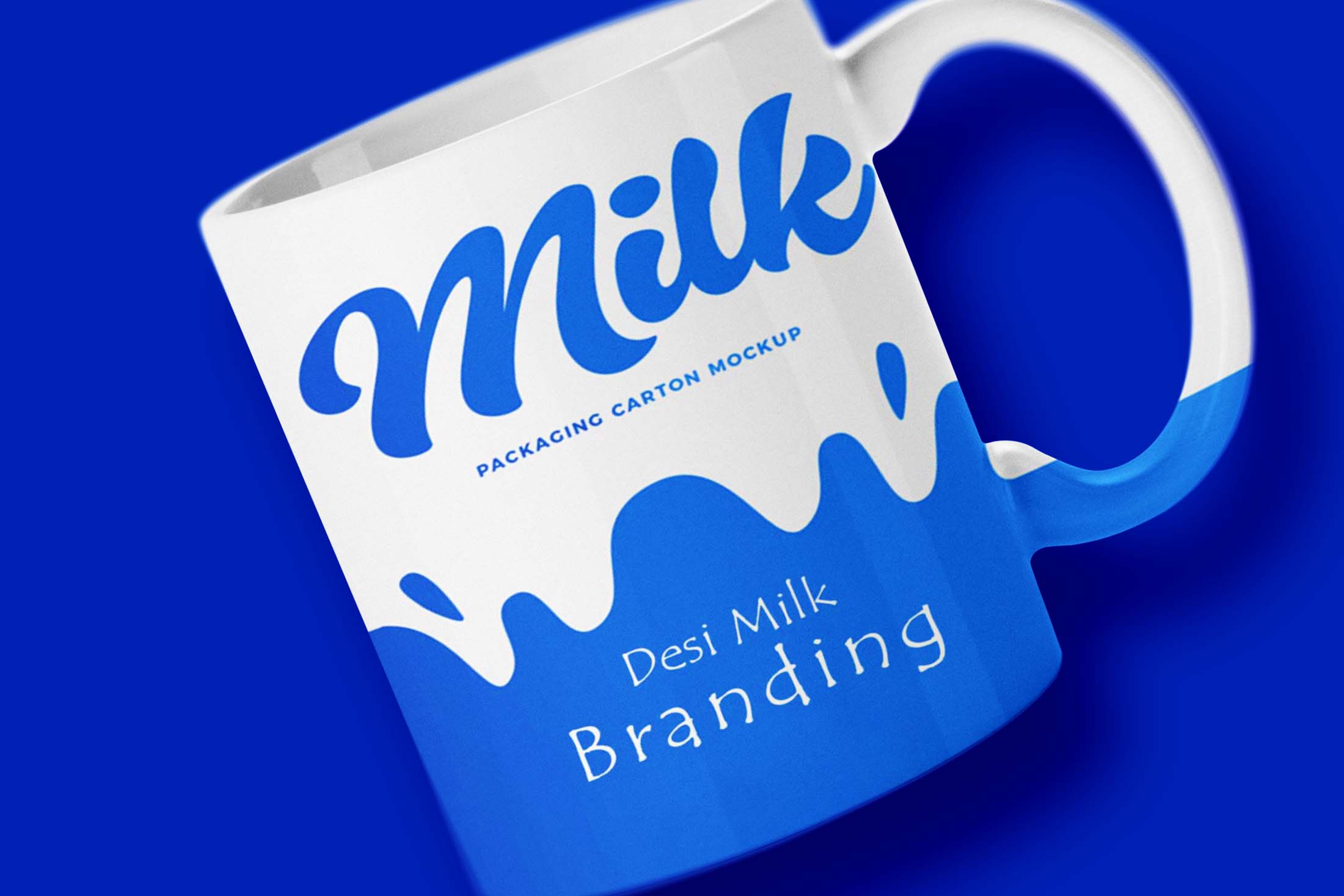 Free Milk Branding PSD Mug Mockup