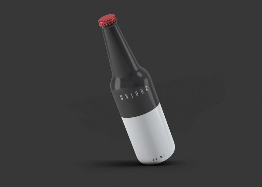 Black PSD Beer Bottle Mockup