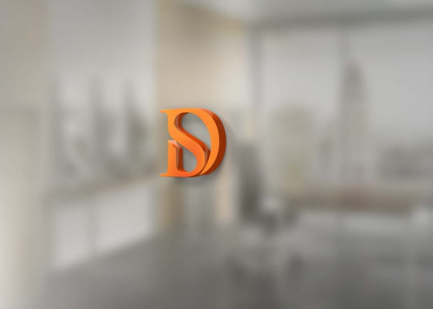 PSD Window 3D Logo Mockup