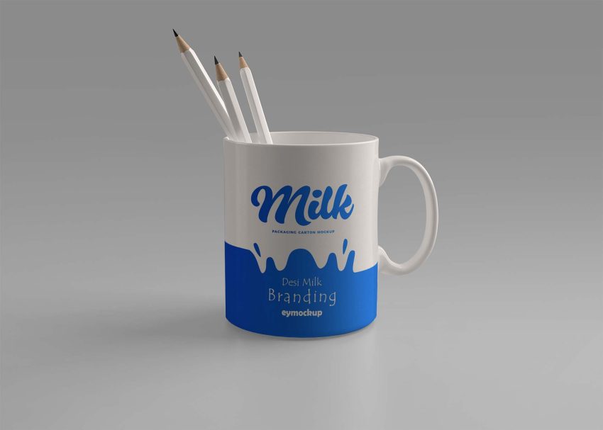Free PSD Mockups 2 Free Pencil Mug Mockup