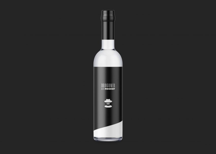 Free Dark Vodka Bottle Mockup