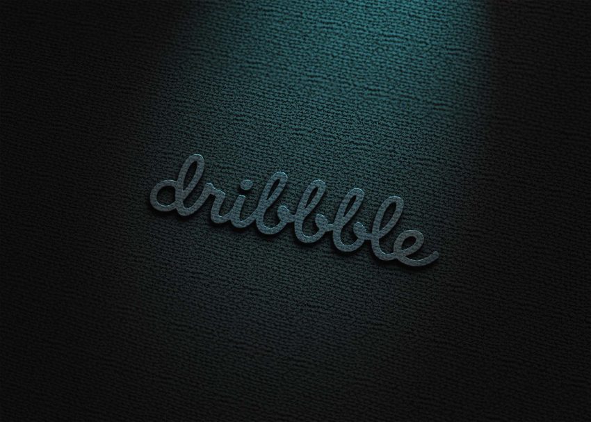 Dribbble Black 3D Logo Mockup