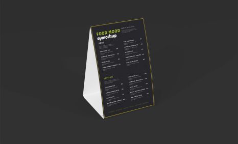 Free Blank Table Tent Mockup