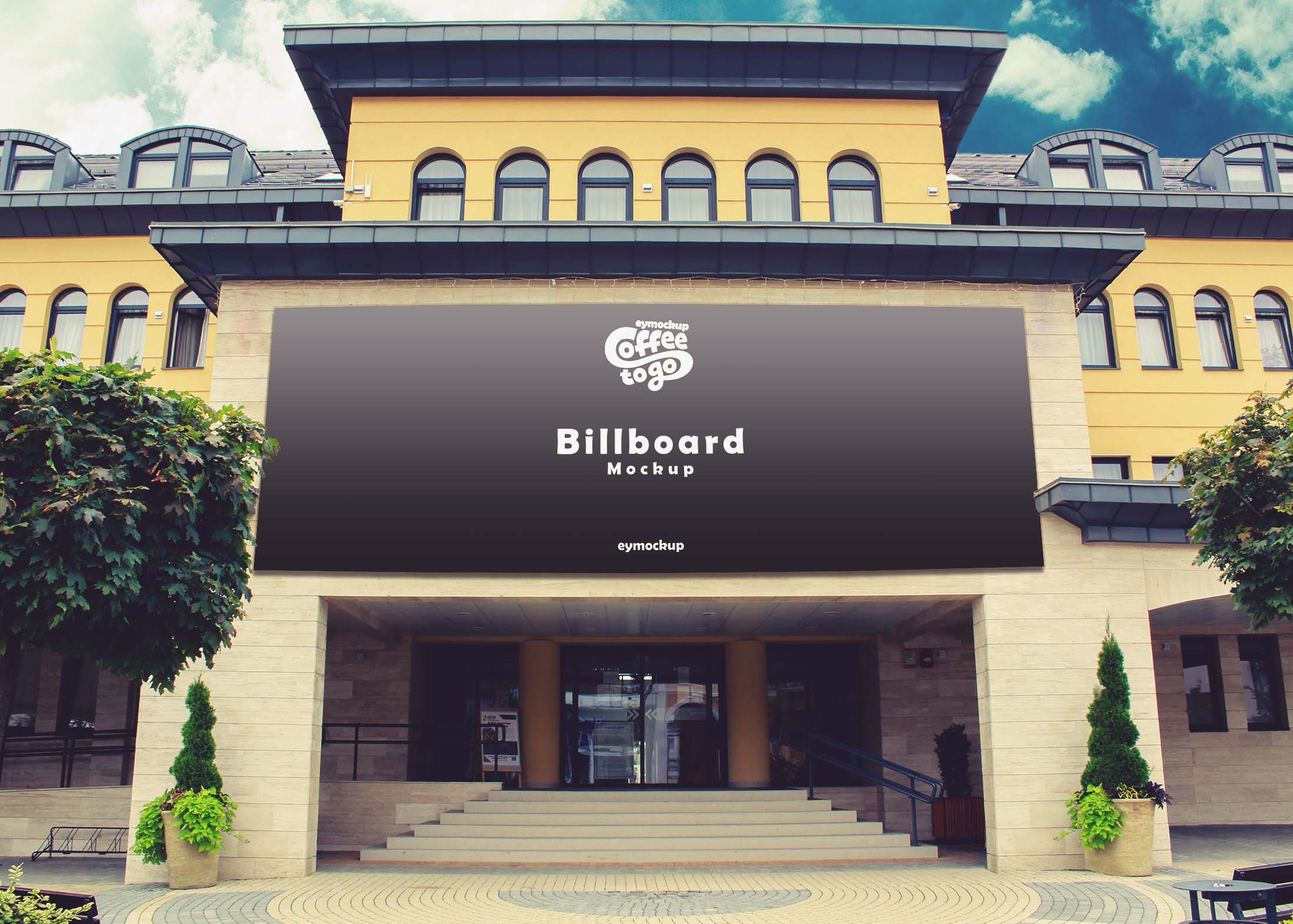 Free Building Hording Billboard Mockup