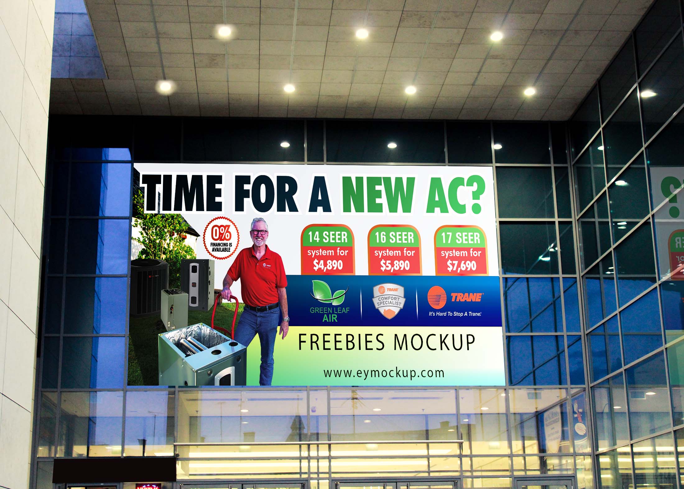 Free Building Outdoor Advertising Mockup