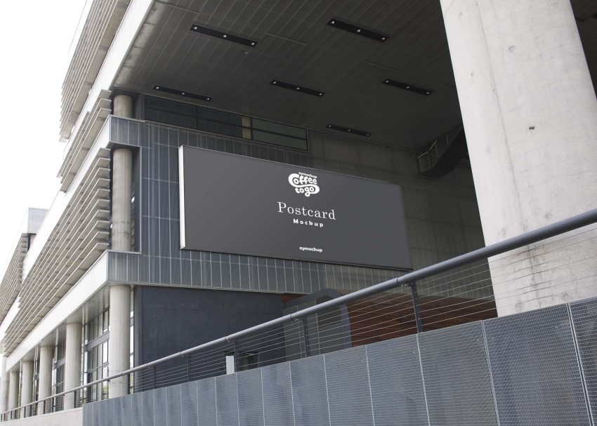 Free PSD Mockups 2 Free Building Side Wall Billboard Mockup