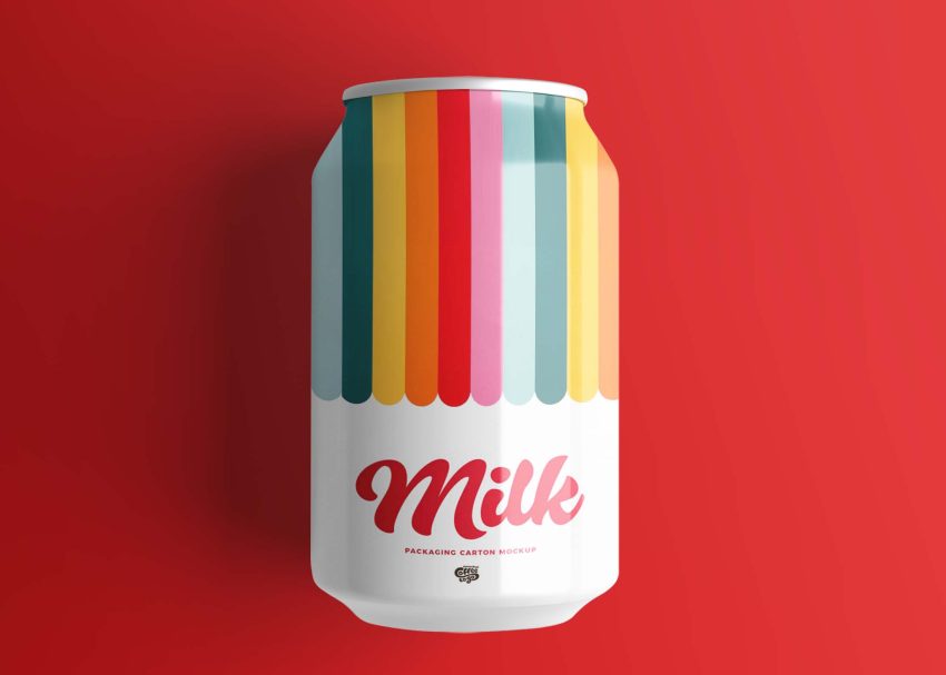 Free Colour Beer Can Mockup
