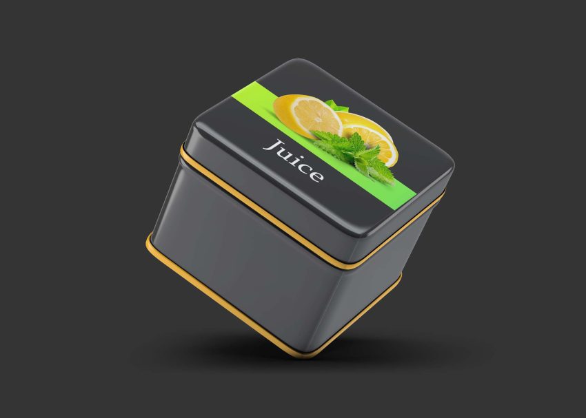 Free Food PSD Tin Packaging Mockup