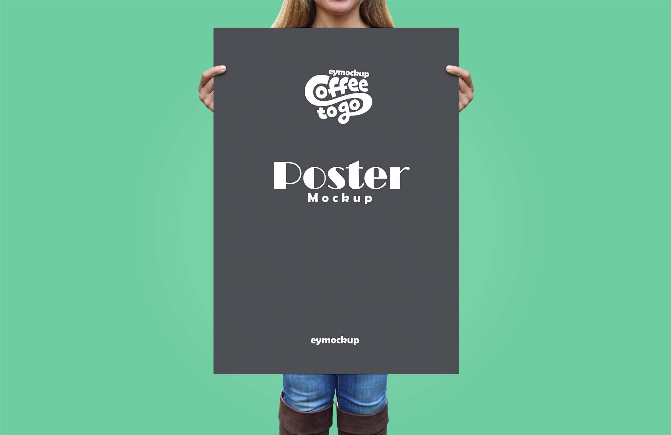 Free Girl PSD Poster Mockup