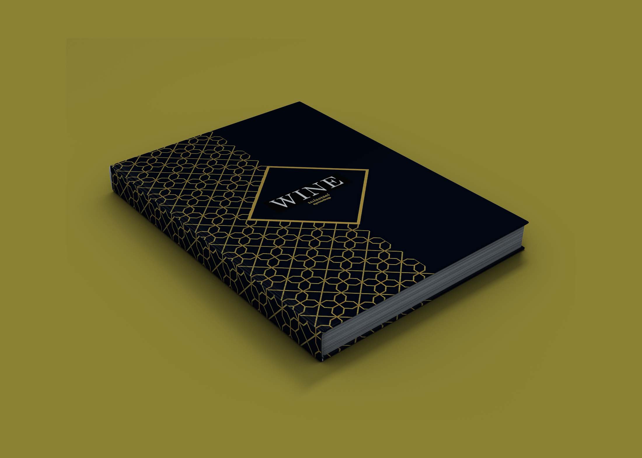 Free Golden Cover Book Mockup